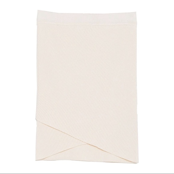 Zara NWT Knit Asymmetrical Neutral Hued Skirt Small - Picture 2 of 5